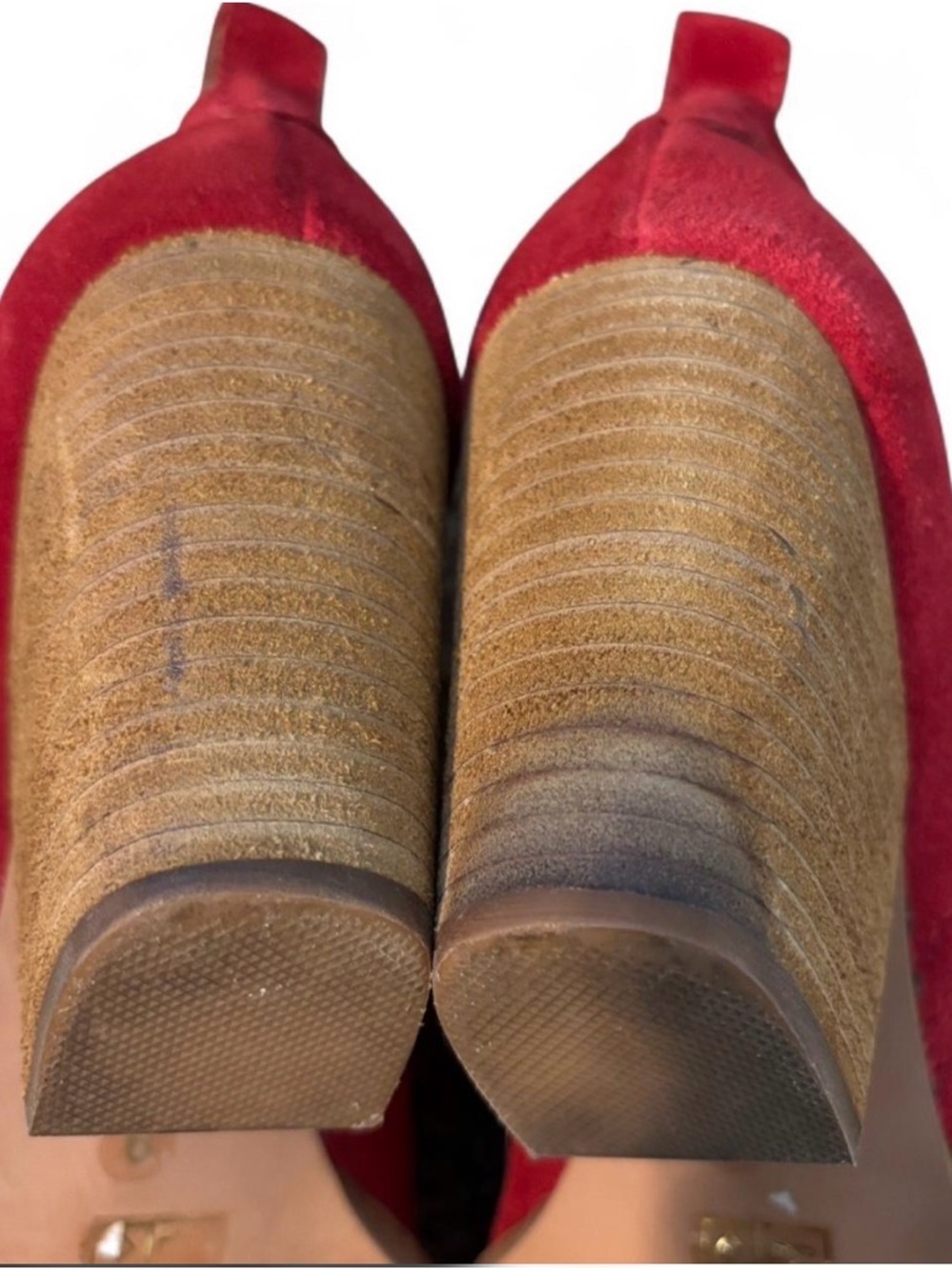 Jeffrey Campbell Red Suede Rosalee Ankle Boots Booties Heels Women's Size 9 - Picture 2 of 7